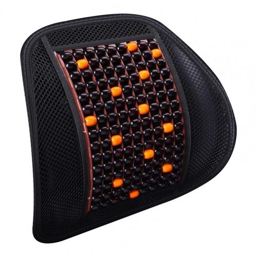 Wooden Bead Backrest Adjustable Breathable Undeformable Soft Chair Back Cushion for Car: C