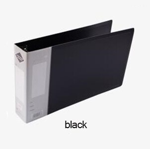A5 PP Simple azul/negro de gran capacidad de 11 agujeros de acero inoxidable de la Oficina del ordenador archivo billete Clip, papel de almacenamiento de documentos Clip: Black