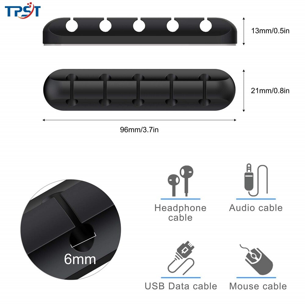 Mulit Protect Usb Cable Protector 5Hole Organizer for Cable Management Table Organizer Desktop Organizers for Office Tapa Cables