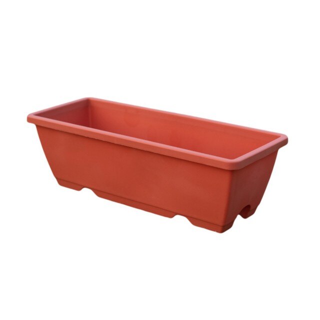 Plastic Pot Flower Plastic Planter Pot Bunga Panjang Plastik Planter Box Gardening Tools Hanging Baskets: Brick red