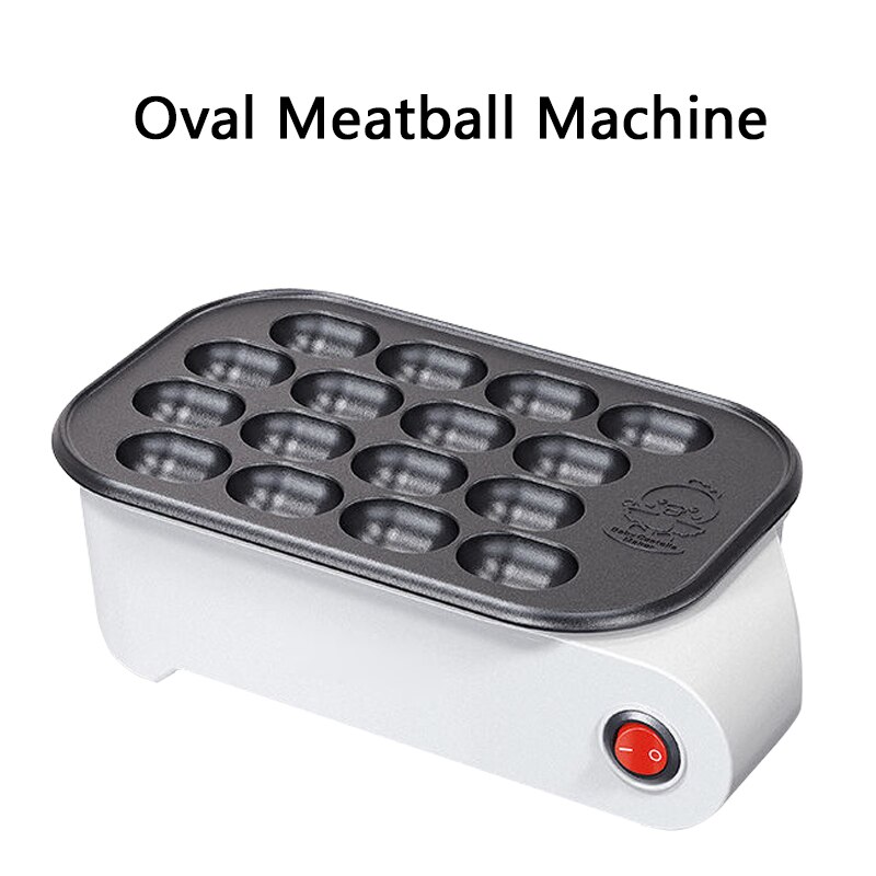 Cukyi Mini Octopus Gehaktbal Maker Elektrische Takoyaki Machine Snapper Cake Bakken Pan Hotdog Ei Omelet Vis-Vorm Cake Oven: Oval Meatball