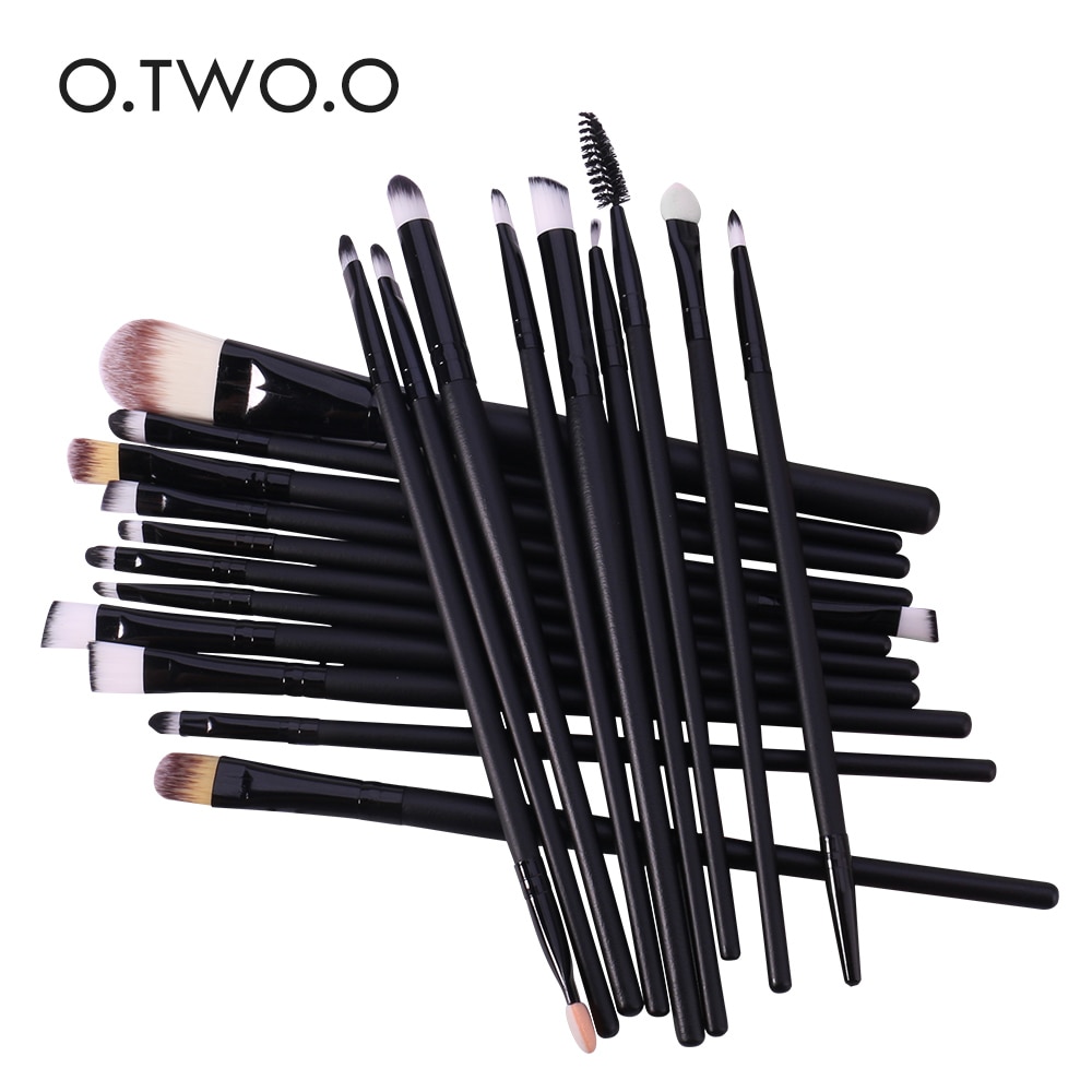 O.twee .o 20 stuks/partij zwarte make-upkwastenset make-upkwastenset foundation poeder shader liner
