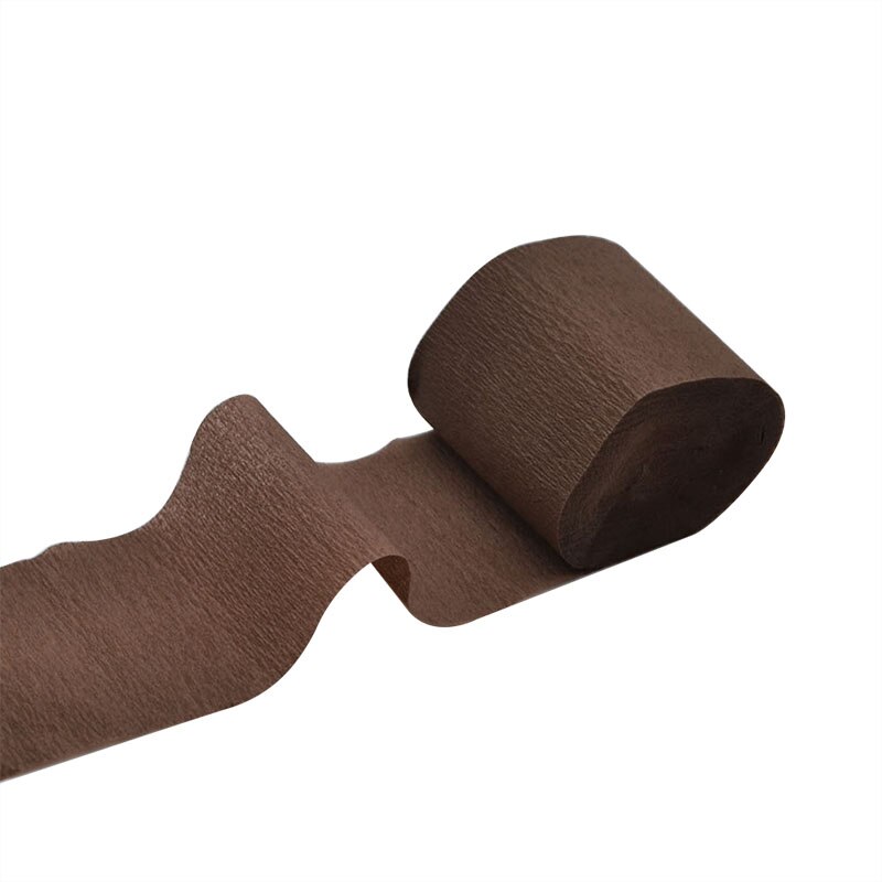 10m x 5cm Origami Crepe Paper Streamers DIY Crafts Wrinkled Paper Roll for Wedding Birthday Party Decoration Backdrop Curtain 7: P14 Coffee