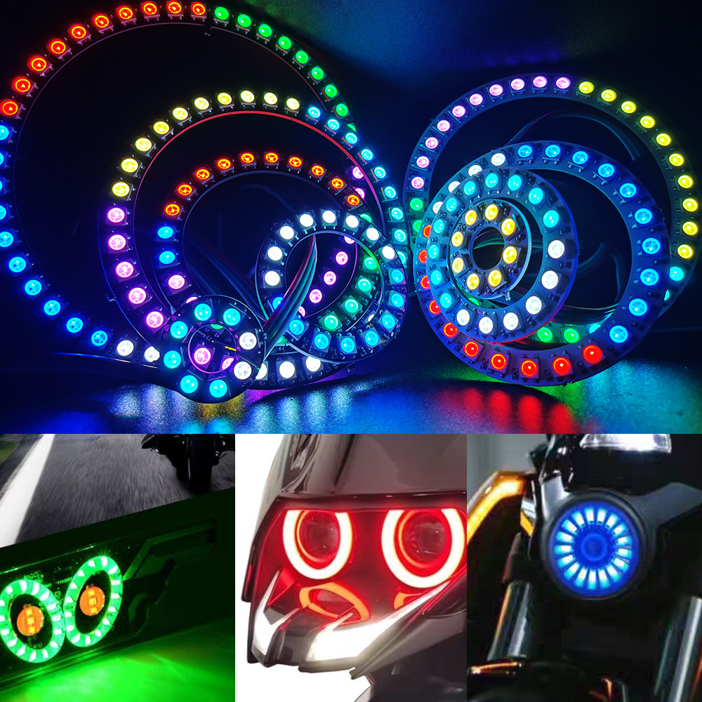 DC5V WS2812B DIY anillo Led direccionable individualmente WS2812 IC incorporado 5050 RGB módulos redondos círculo Arduino luz 8 a 148 píxeles