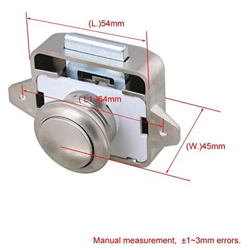 5Pcs 26mm Opening Hole Pearl Nickel Keyless Push Button Cabinet Latch Knob for Motorhome Caravan Cupboard Cabinet Door