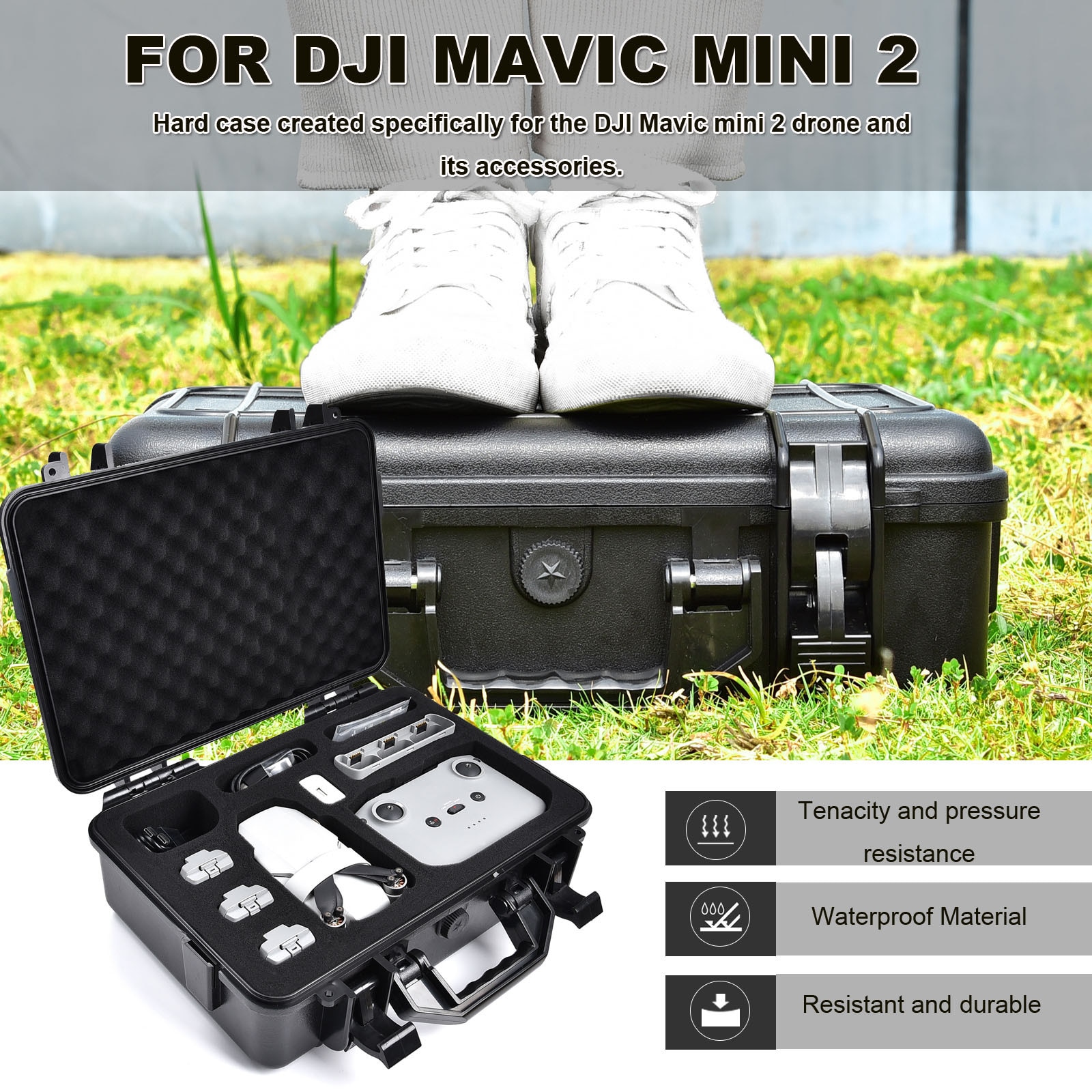 Wasserdichte Kompakt Reise Lagerung schwer Fall Kasten Für Dji Mavic Mini 2 Rc Drohne Caja de almacenamiento ein prueba de golpes