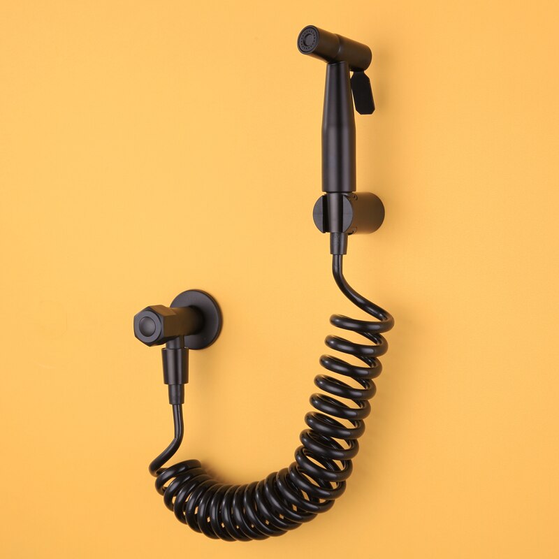 MTTUZK matowy czarny bidety prysznic robić łazienki bidet opryskiwacz robić toalety higieniczny prysznic bidet robić montażu ściennego bateria bidetowa: Bidet zestaw D stlye