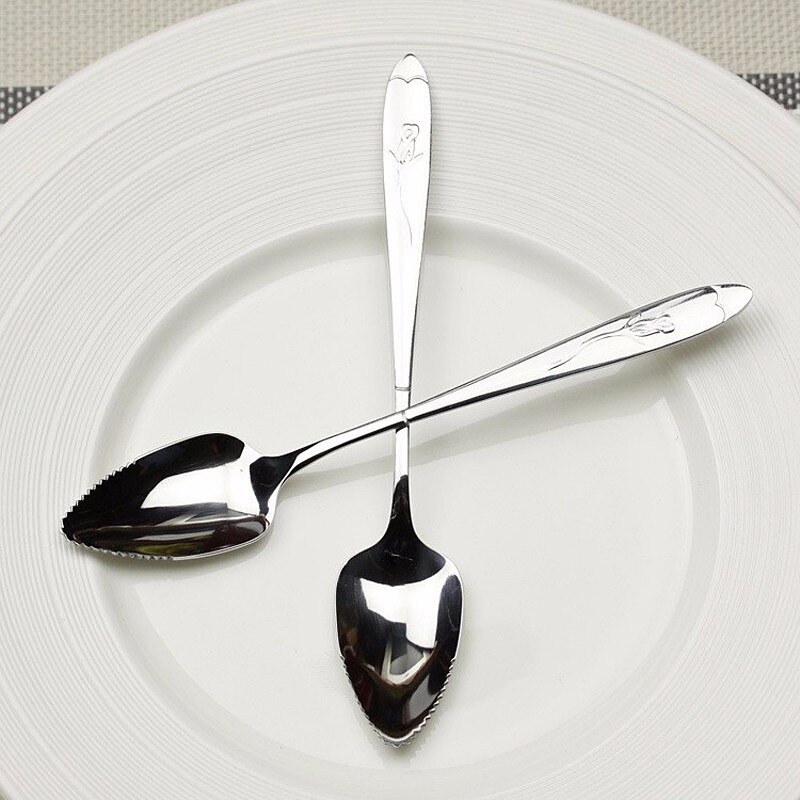 Cuillères en acier inoxydable à manche de 17Cm de Long | Cuillère à fruits pamplemousse, miroir polissage Dessert café cuillères à remuer, cuillère à thé pour enfants