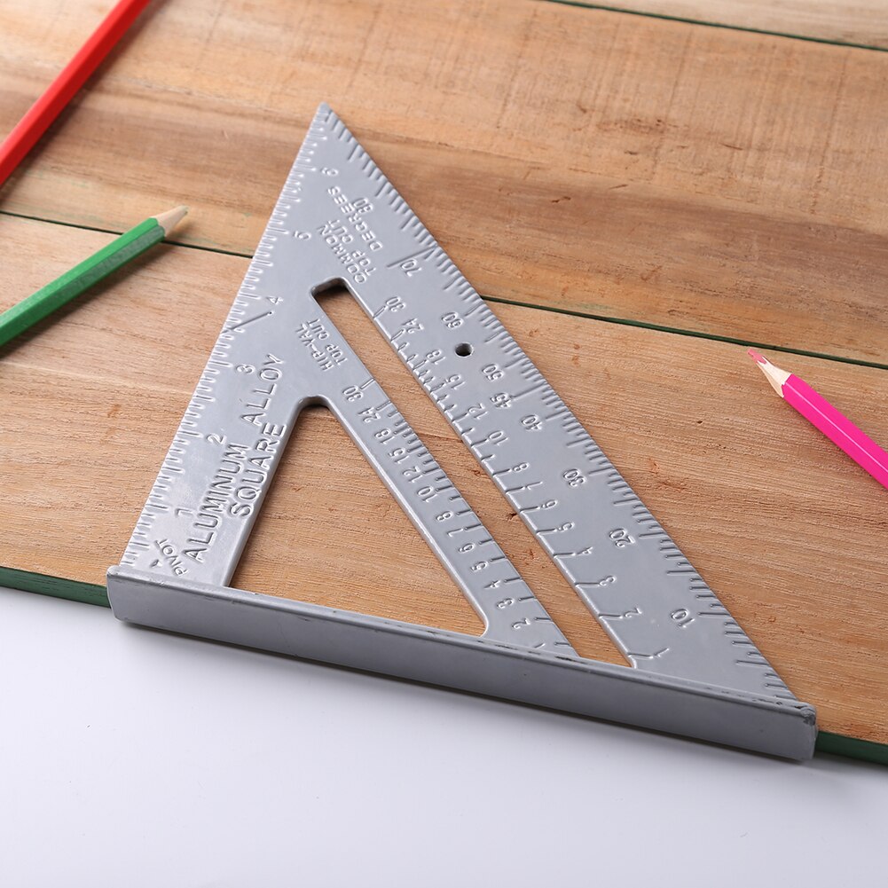 7 inch Measurement Height Limit Gauge Tools Aluminum Triangle Ruler Angle Protractor Speed Square Measuring Ruler