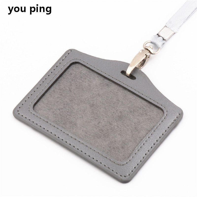 11 Colour PU Card Cover Bus Card Badge Lanyard Business Credit Cards Bank ID Card school supplies: Navy Blue