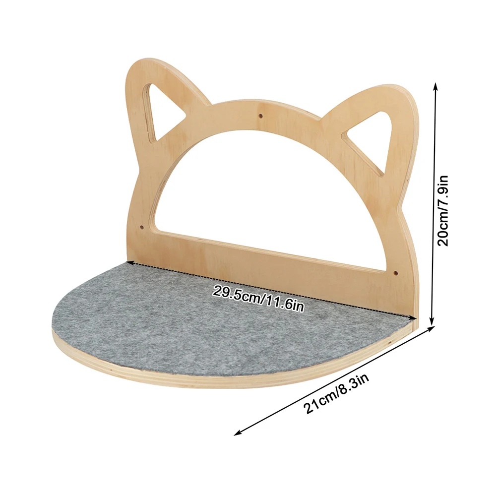 Wall-Mounted Cat Climbing Frame Wooden Cat Tree Cats Hammock Scratching Post Pedal Jumping Platform Indoor Pet Wall Furniture: Red