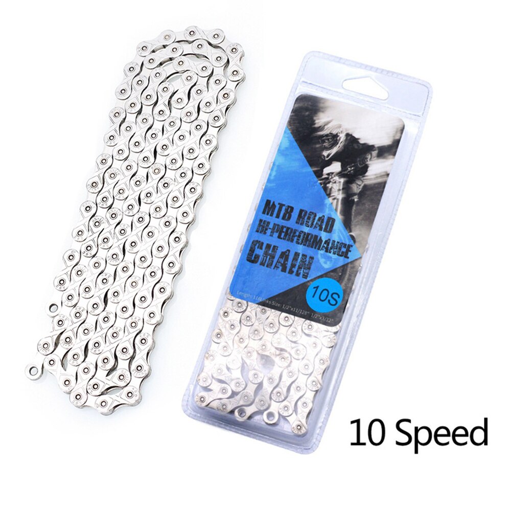 Bicycle Chain Mountain Bike Chain 6 7 8 /9/ 10/ 11 Speeds Mountain Cycle Fully Electroplated Silver Chain For Road Bike Parts: 10s
