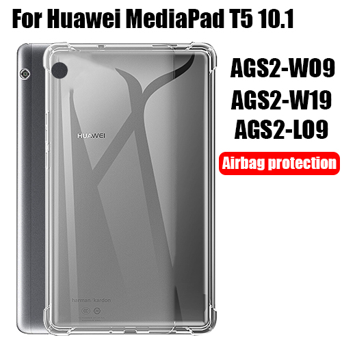 Tablet Geval Voor Huawei Mediapad T5 10.1 Siliconen Soft Shell Tpu Airbag Cover Transparante Bescherming Tas Voor AGS2-W09/W19/L03/L09: Default Title