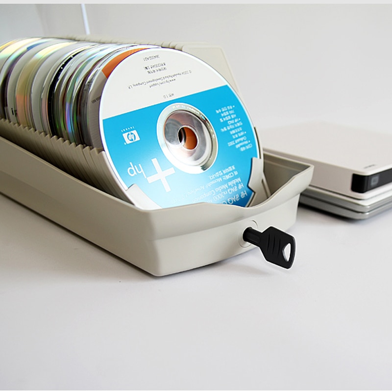 A Ausuky Anti-theft Lock Portable 50 Disc Capacity DVD CD Case for Car Media Storage CD Bag -20