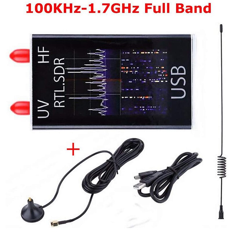 Ham Radio Receiver 100KHz-1.7GHz Full Band UV HF RTL-SDR USB Tuner Receiver USB Dongle with RTL2832U R820T2 Ham Radio RTL SDR