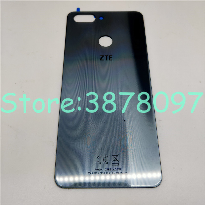 Tampa traseira de vidro da bateria 5.7 ", para zte blade v9 v0900, capa com adesivo: Silver