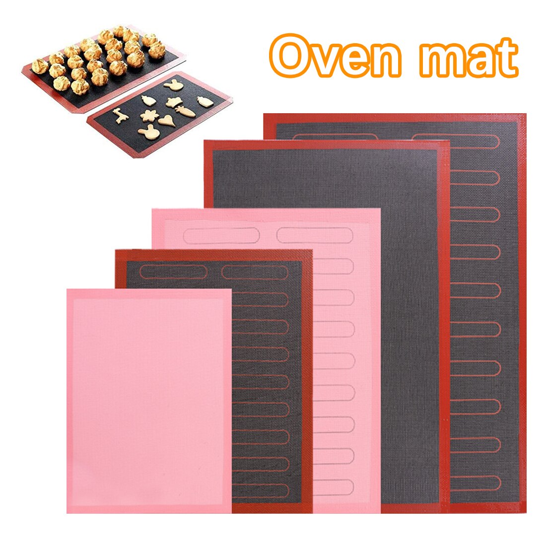 R tapis de cuisson pour Biscuit pain Biscuit bouffée Eclair perforé Silicone pâtisserie antiadhésive tapis outil résistant à la chaleur four feuille ligne