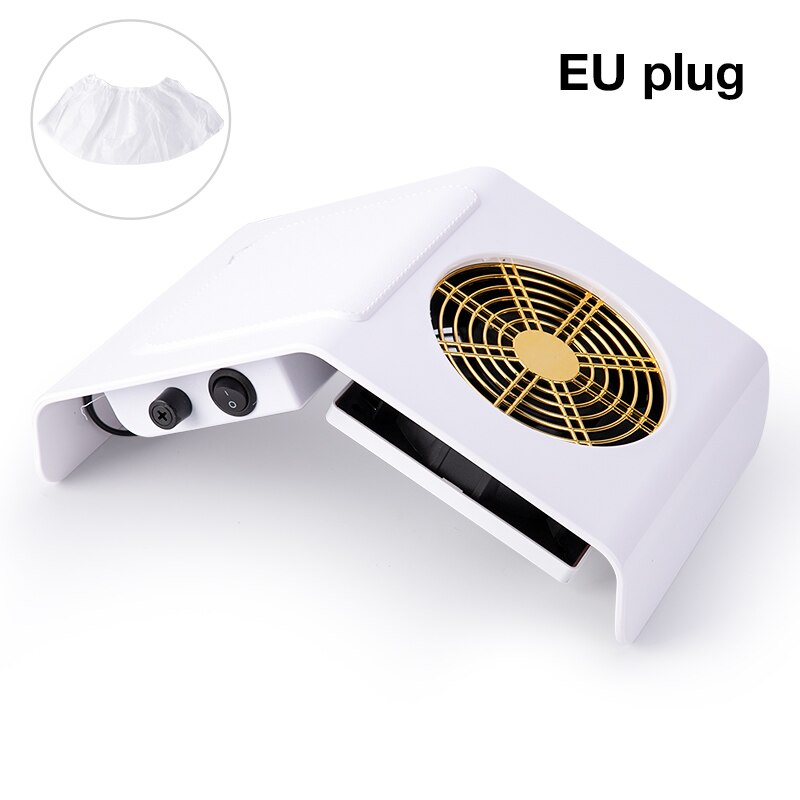 80W Potente Collettore di Polveri Del Chiodo Del Salone Del Chiodo Expert Nail Macchina di Vuoto Cleaner Nail Fan Art Manicure Attrezzo del Salone con nail Filtro: White EU Plug 1bag