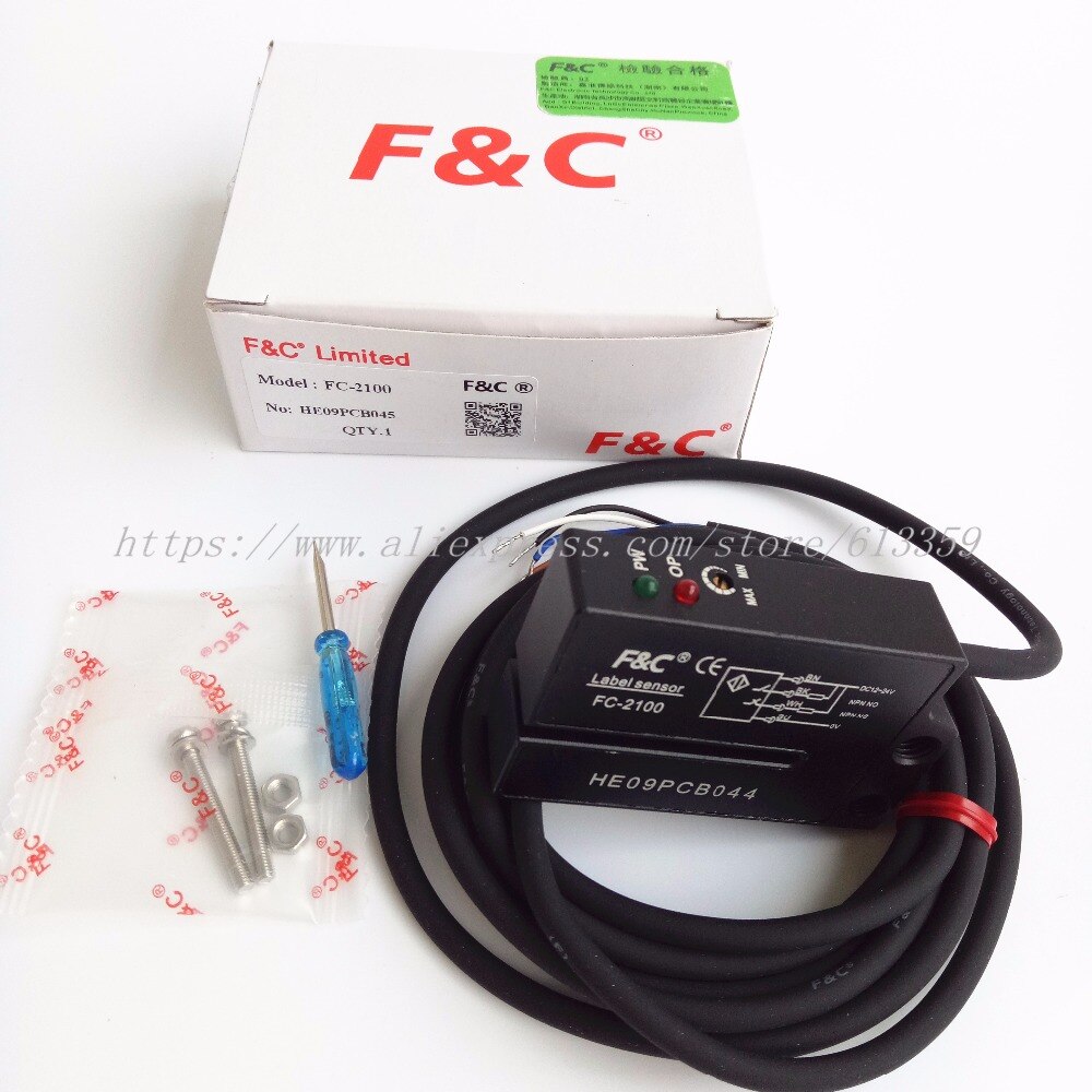 FC-2100 FC-2100P F&C Original Lable Sensor 4 wires NO NC Electric Label Detector Photo Sensor