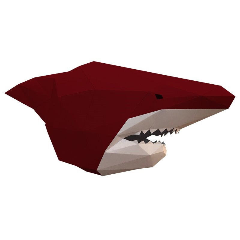 Handmade Three-Dimensional Paper Mold DIY Shark Mask Headgear Men's Fancy Dress Ball Party Halloween Photography Props: F