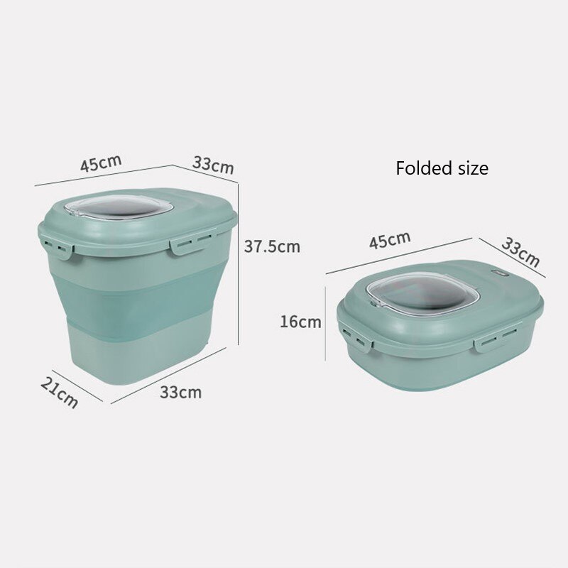 Foldable Pet Food Storage Containers Large Capacity Airtight Dog Cat Dry Food Storage Sealed Bucket Pet Accessories