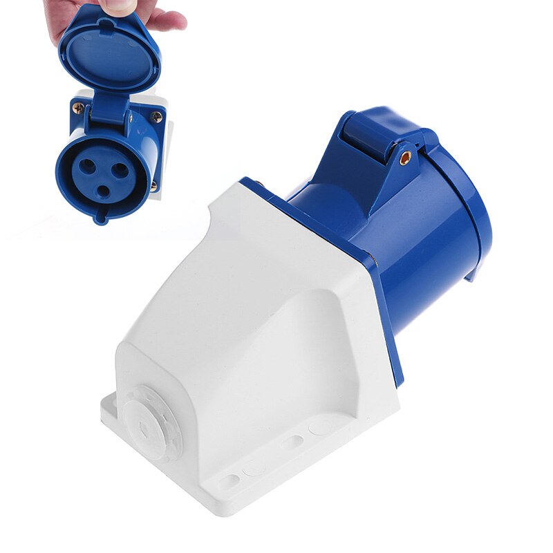 1Pc 3232 Amp 3pin Industrial Socket 220V-250Volt Weatherproof IP44 Waterproof 2P+E 32A
