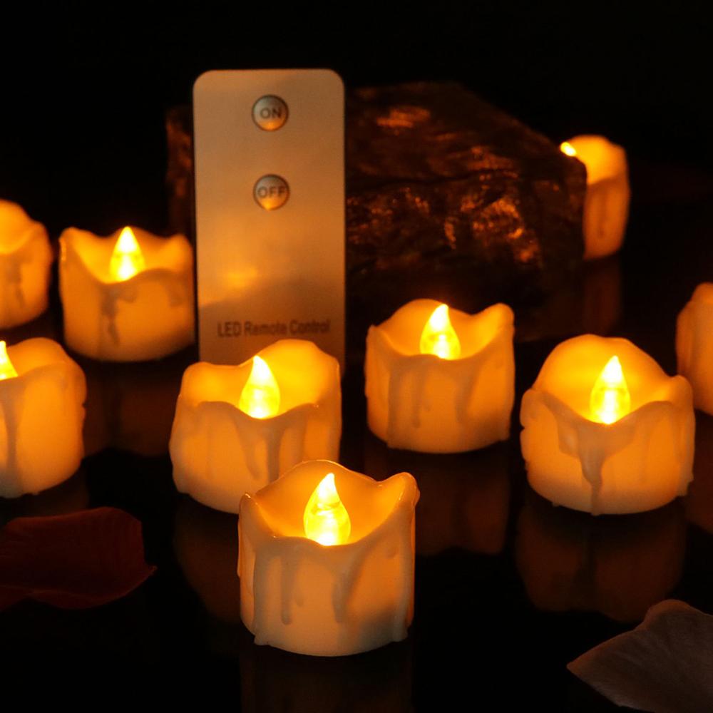 24pcs Battery Votive Candles With Remote,Remote Led Candles,Small Tea Lights,Party Candles,Electronic Candles Remote