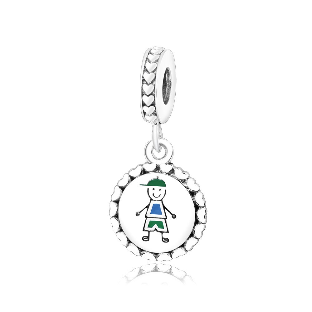 Fit Originale Fine Braccialetto di Fascino S925 Sterling Silver Beads Svegli Della Ragazza Del Ragazzo di Famiglia di Fascino Del Pendente Gioielli FAI DA TE Che Fanno Berloque: PSP0735