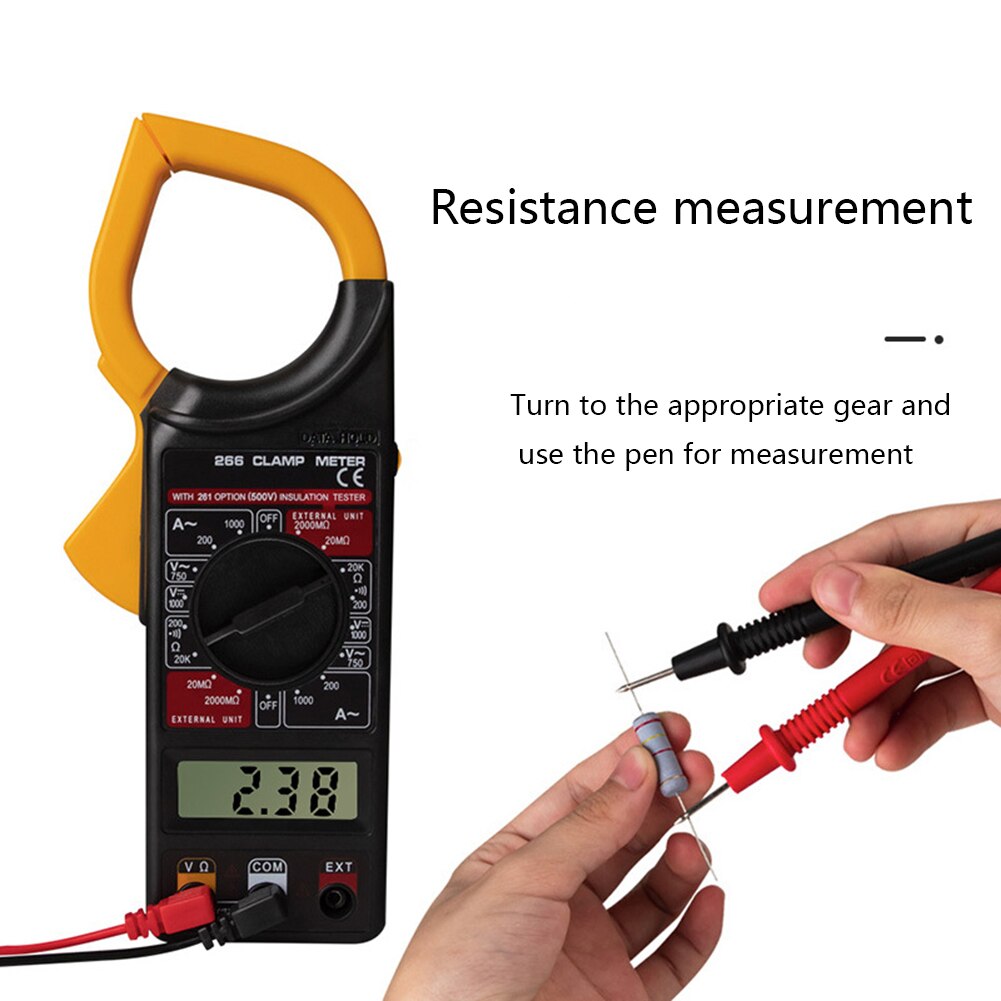 266X Digital Clamp Meter DC AC Current Voltage Ampere Tester Ammeter Multimeter Electrician Tool Voltmeter Voltage Tester