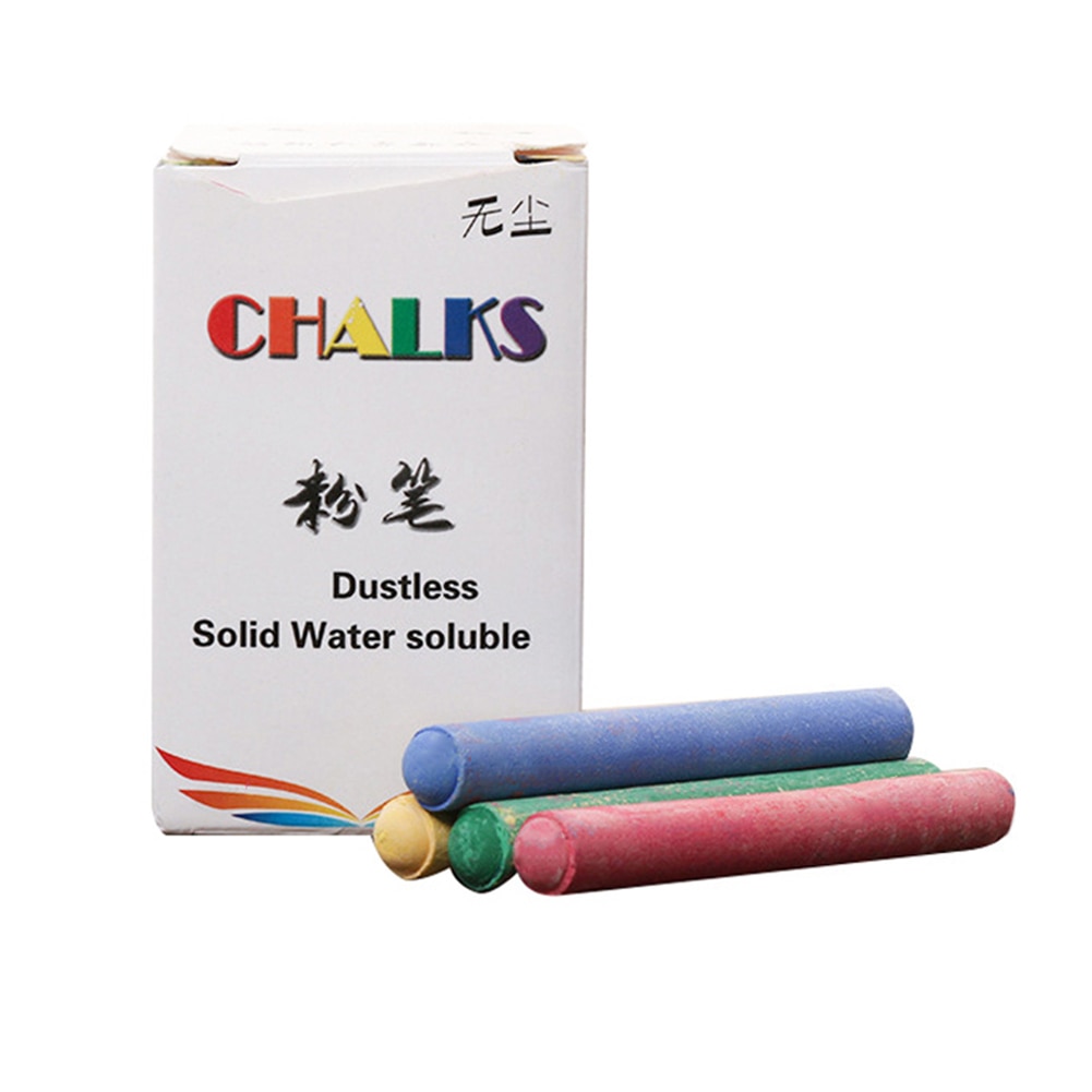 20pcs Mixed Colour White Chalk Sticks Kids Playground School Art Learning Chalk Sticks EM88