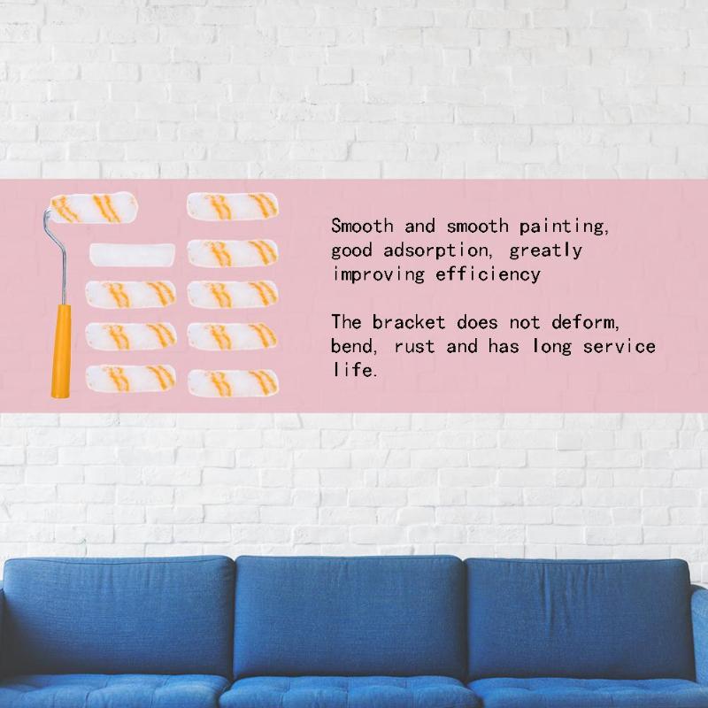Huis Schilderen Borstel Muurverf Roller Met 10 Pcs Vervanging Roller Covers Muur Kwast Set Decor Gereedschap