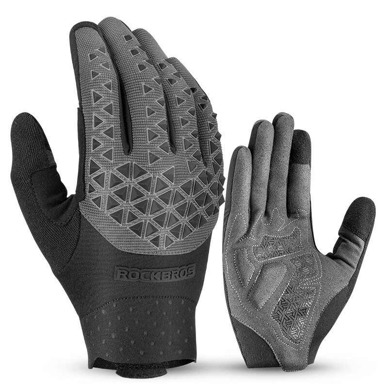 ROCKBROS-guantes de ciclismo para hombre y mujer, manoplas cómodas de dedo largo para bicicleta de carretera o de montaña, accesorios para ciclismo: S275GR / L