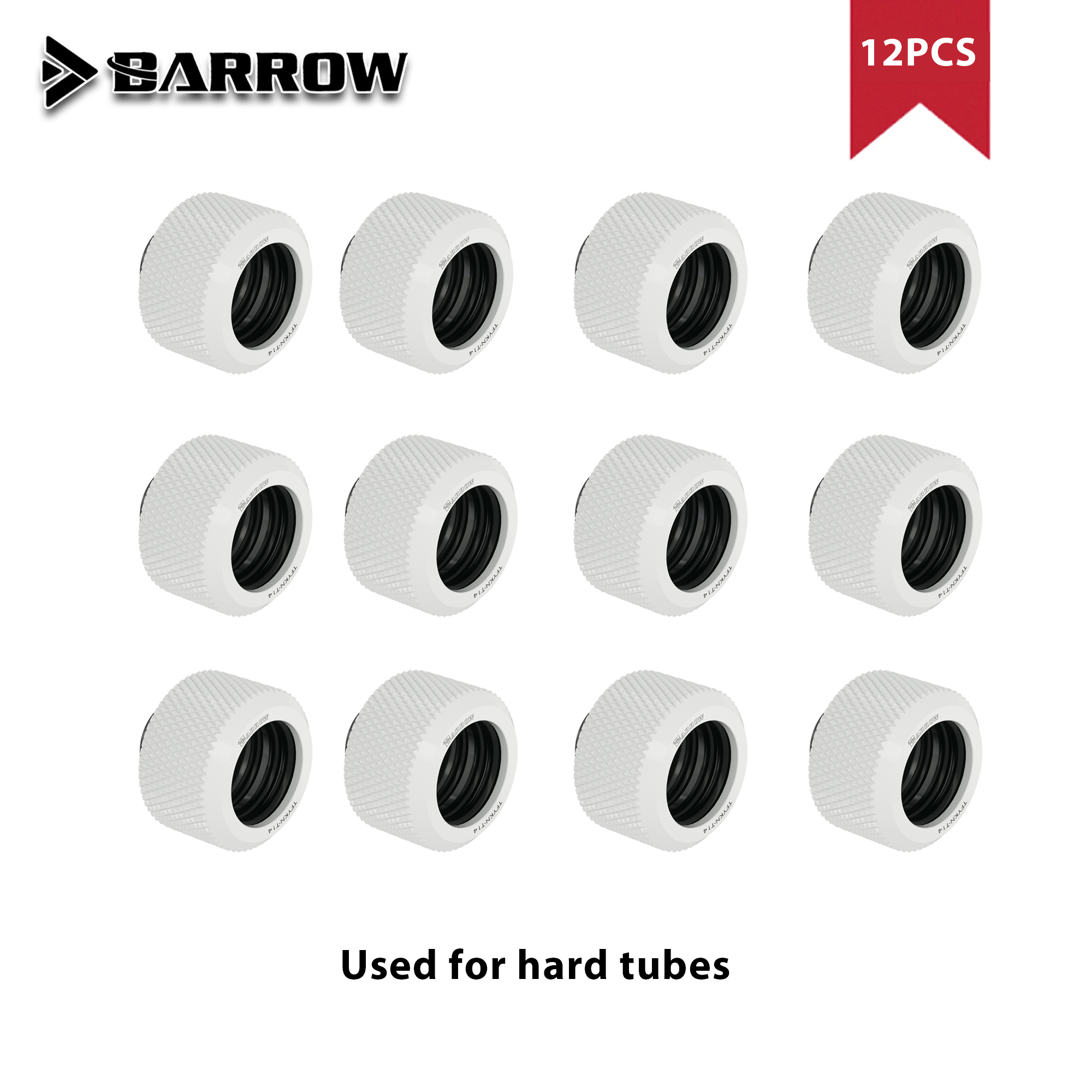 Barrow 12-teiliges G1/4-Zoll-Gewinde, Außendurchmesser 12/14/16 mm, Hartrohr-Fitting-Set, Anti-Off-Adapter, Kompressionsanschluss für Computer-Wasserkühlung: GOLD / SPEC 2