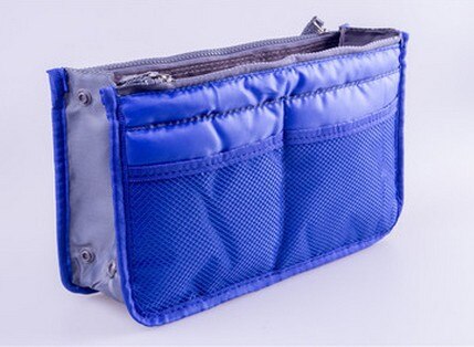 Bolsa de maquillaje multifunción, neceser pequeño para cosméticos, organizador de viaje, bolsa de almacenamiento para artículos de tocador, kit de aseo CC001: Blue