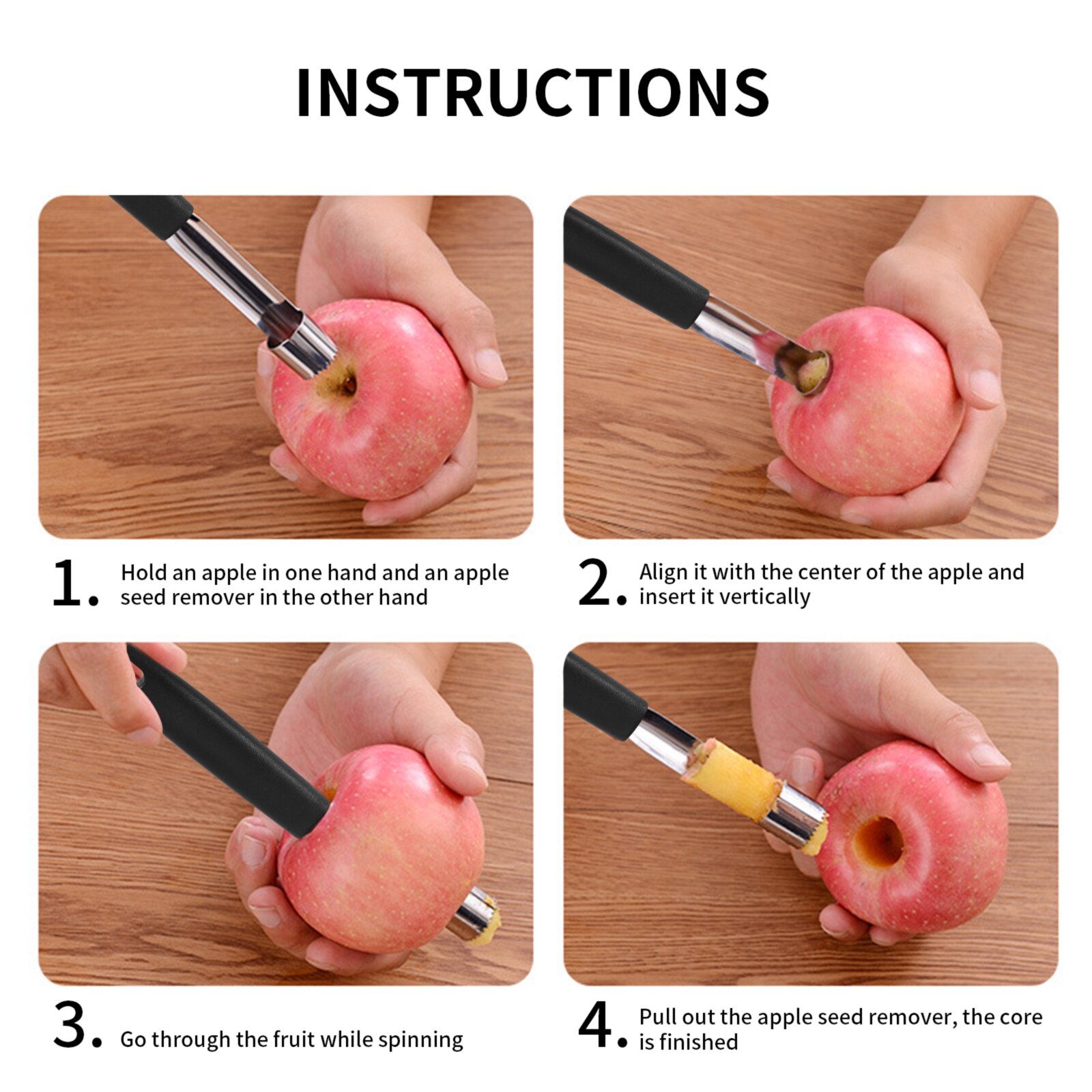 Fruit Appel Peer Corer Remover Staal Twist Core Seed Remover Pitter Keuken Huis Tool Fruit Corer Zaad Remover Fruit zaad