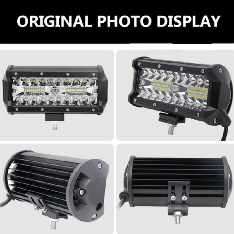 1Pc 7" 400W LED Work Light Long Bar Flood Spot Beam Waterproof Offroad 4WD Drive