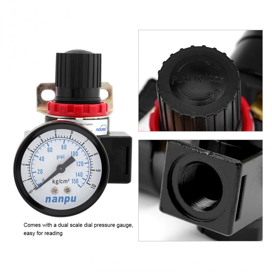BR3000 G3/8'' Pressure Regulating Regulator G3/8'' Air Control Compressor Pressure Regulating Regulator Valve With Gauge