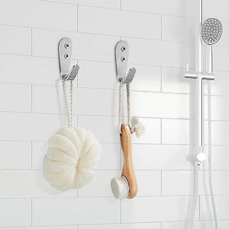 5 sztuk haczyków ze stali nierdzewnej, haczyki na ubrania, haczyki ścienne w kształcie litery J, robić wieszania płaszczy, czapek, szlafroków, ręczników itp.