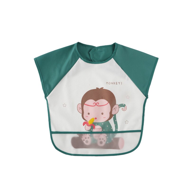 Babys ærmeløse forklæder til læring spis mad & interessant legetøj male kunst forklæder bærbar dreng børn børn kittel vandtæt: Grøn / Højde 80-90cm