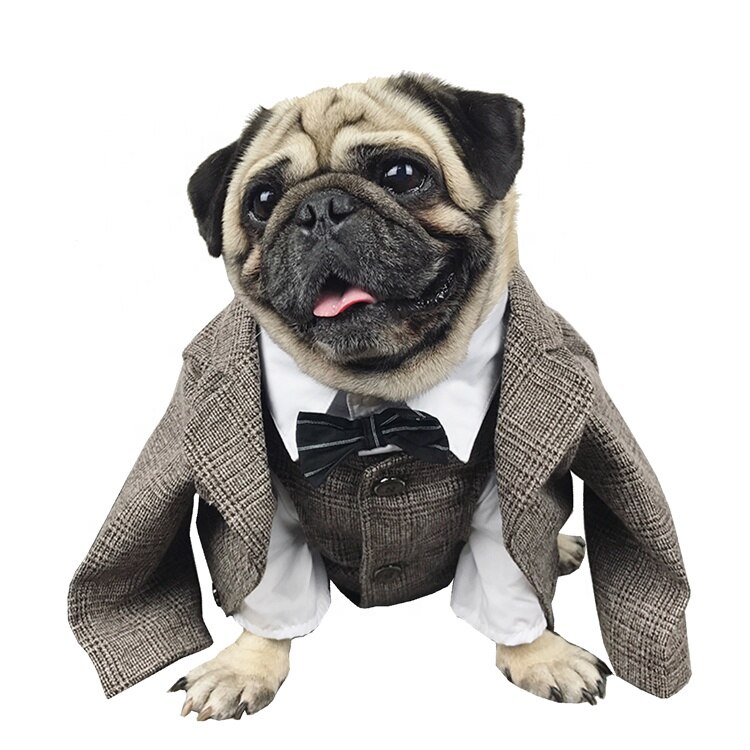 Handsome Dog Tuxedo French Bulldog Coat Pet Dog Costumes Pet Cat Clothing