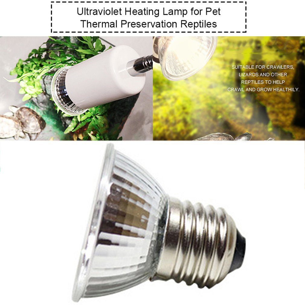 Reptile Basking Spot Climb Pet Lamp Full Spectrum UVA UVB Turtle Tuff Splashproof Halogen Lamp Tortoise Heating Sun Lamp