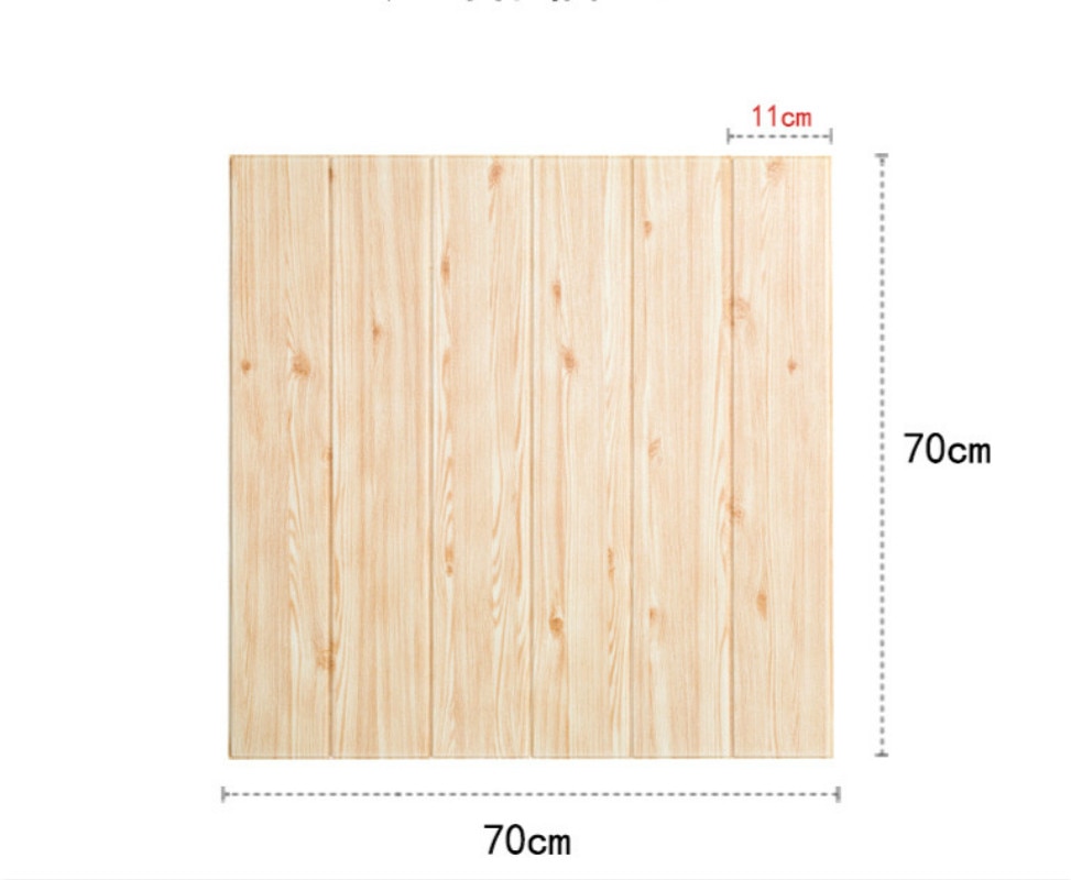 3D Stereo Wall Stickers Waterproof Moisture Proof Mildew Foam Wallpaper Self-adhesive Decorative Ceiling Wood Grain Stickers