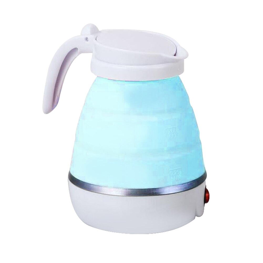 Bouilloire électrique pliable Mini voyage Silicone bouilloire pliante acier inoxydable comestible Silicone électrique Kettlefor hiver en plein air: Bleu