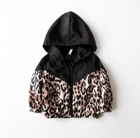 1-7Y Autumn Infant Kids Baby Girls Jacket Outfits Leopard Print Long Sleeve Zipper Hooded Coat Outfits