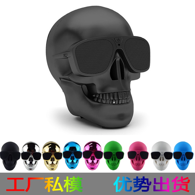 Ghost Skull Shape Plastic Metallic Wireless Bluetooth Speaker Sunglass NFC Skull Speaker Mobile Subwoofer Multipurpose Speaker