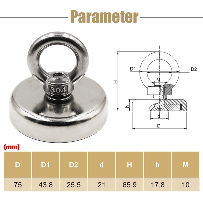 400KG Super Strong Magnet Pot Fishing Magnets Salvage Fishing Hook Magnets Strongest Permanent Powerful Magnetic With 20M Rope