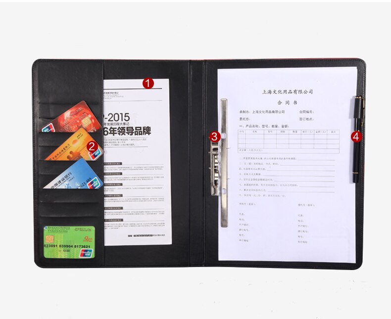 Popular trends PU faux leather conference report folder A4 file folders for documents signature sales office supplies 1211A