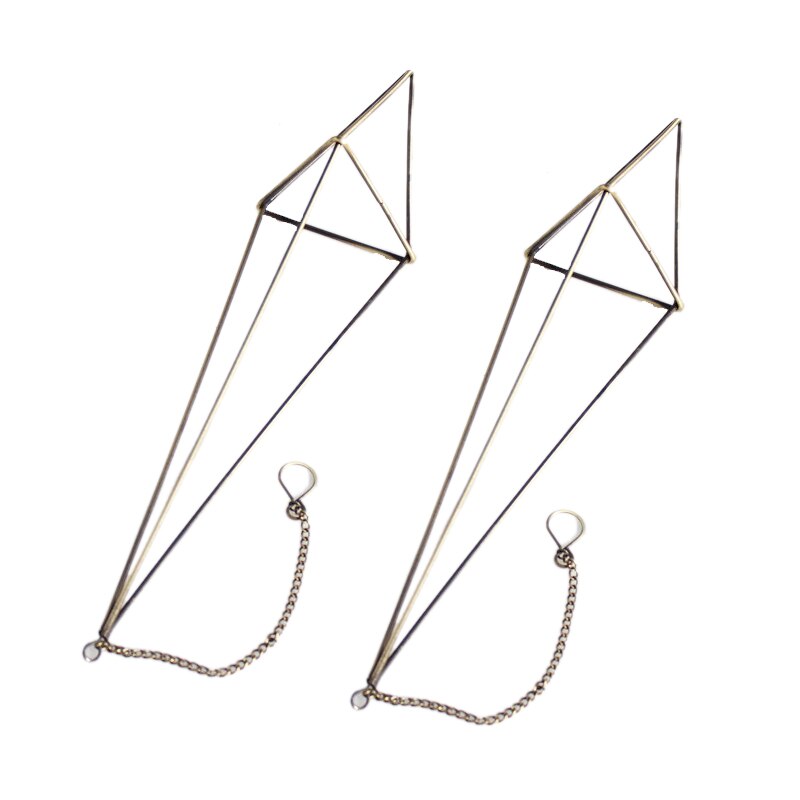 4 pacco Appeso Impianto di aria Supporto per Tillandsia Schermo Geometrica Fioriera con Catene Complementi Arredo Casa per aria Piante, bronzo