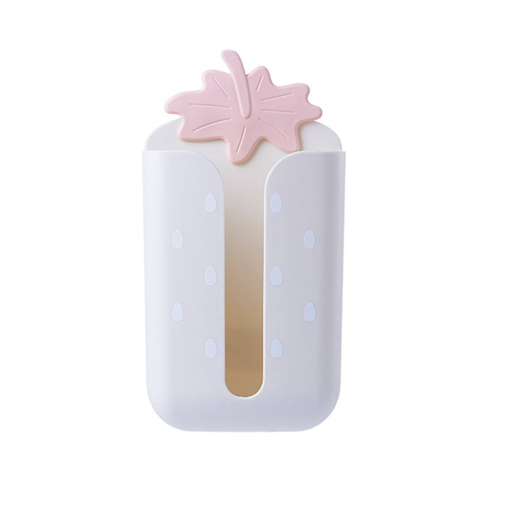 Cute Paper Storage Box Wall-mounted Paper Towel Holder Tissue Box Multifunction Tissue Box Toilet Paper Storage Holder: white