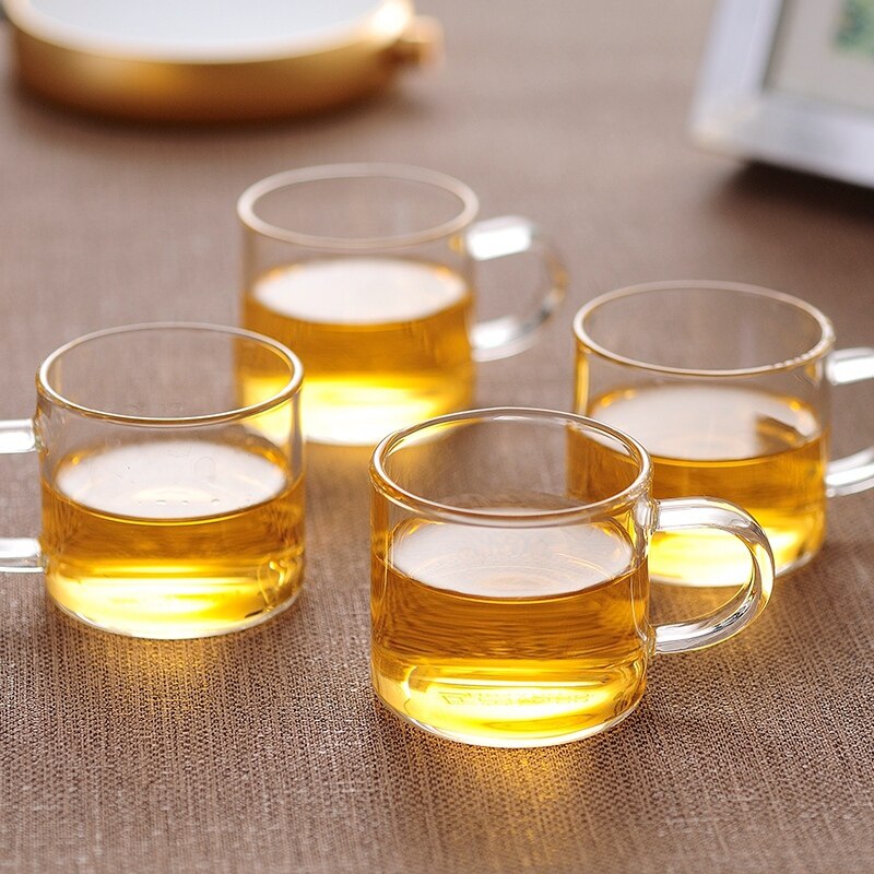 6 stk/parti 100ml klar borosilikat mini te glas kop vodka vin shotglas